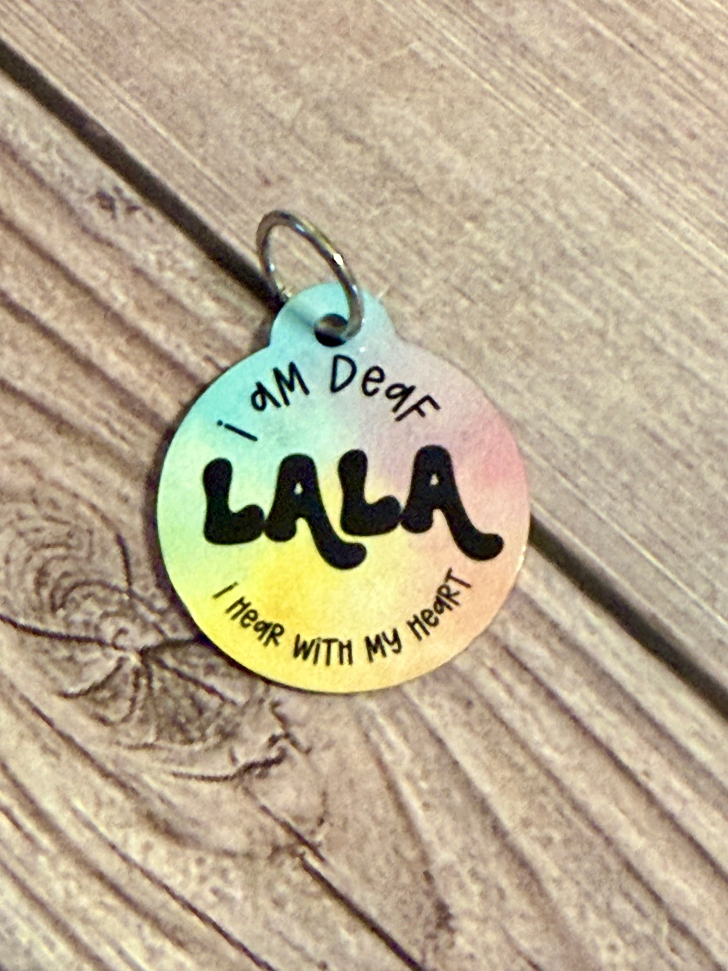 I am deaf, I hear with my heart ID TAG