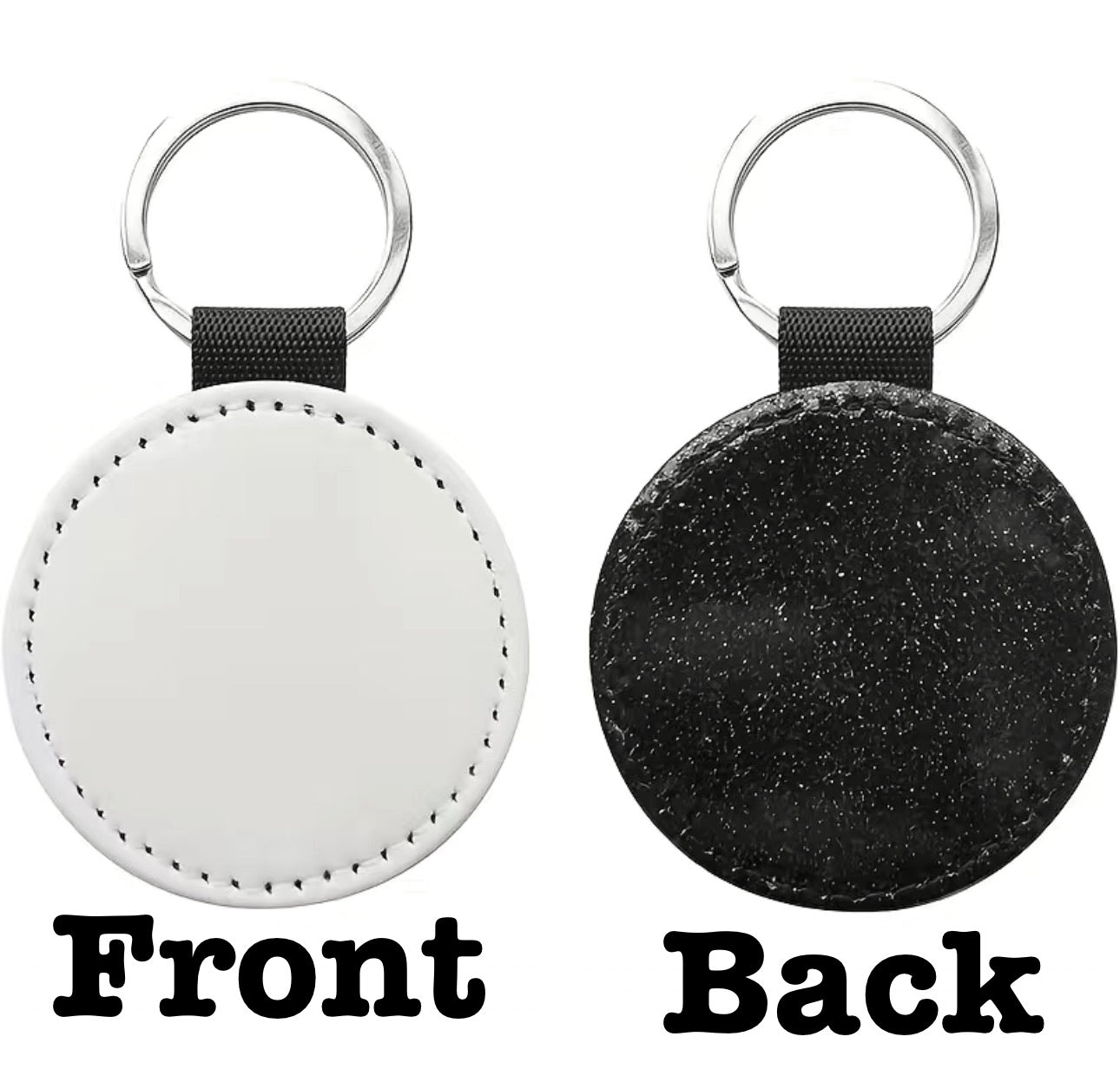 PHOTO KEYCHAIN with black glitter backing
