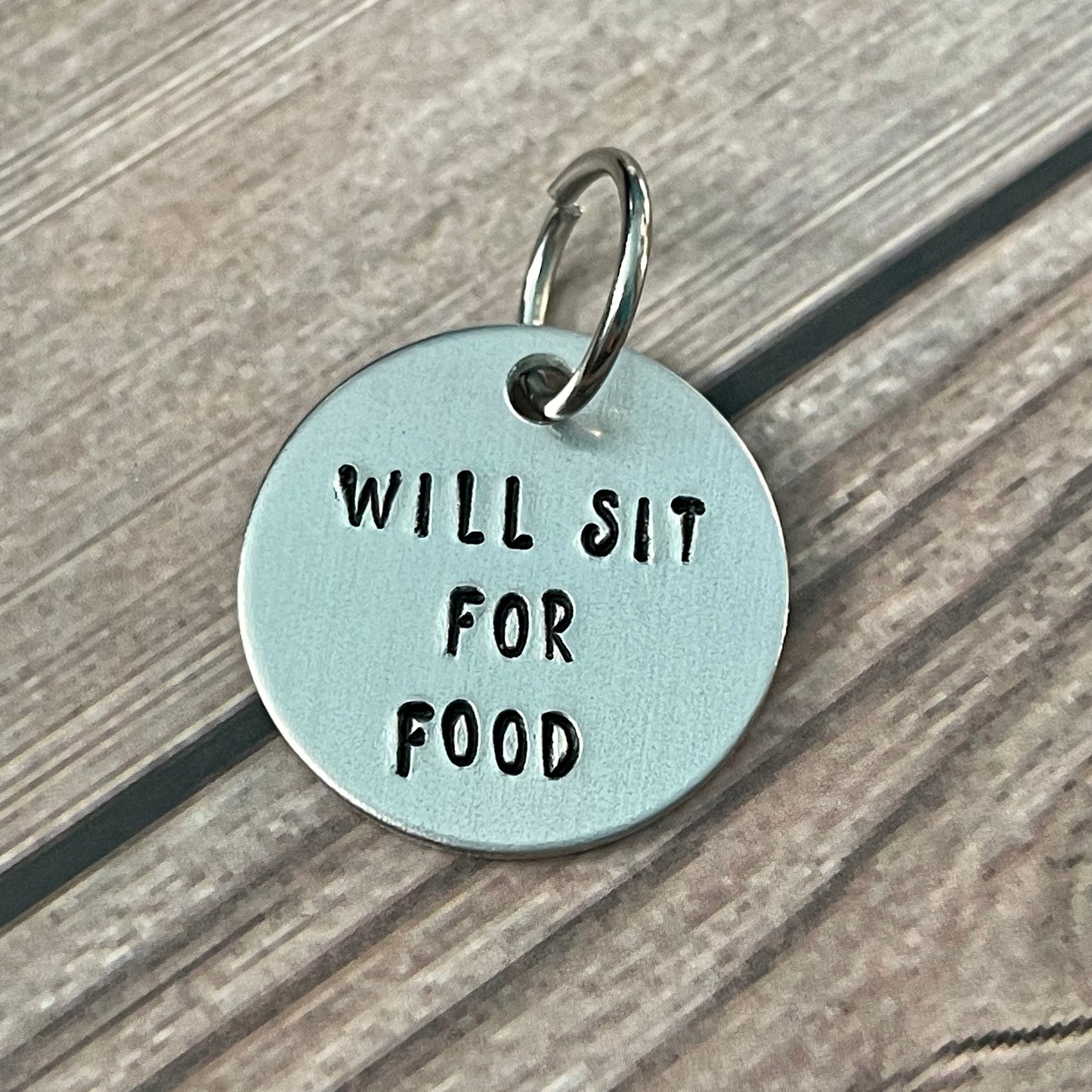 ”WILL SIT FOR FOOD” Fun Tag