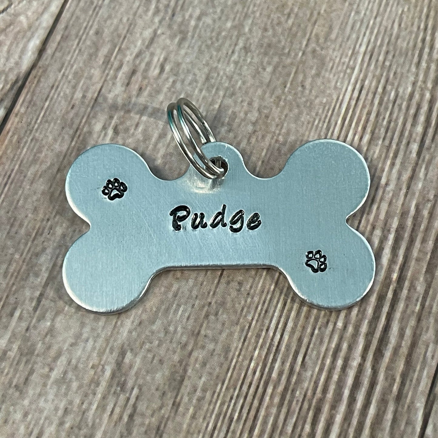 PET ID BONE TAG WITH FLOWERS